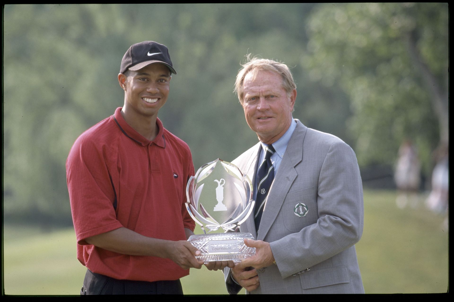 Tiger Woods and Jack Nicklaus at the 1999 Memorial Tournament (Source: Getty)
